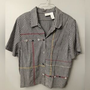 Koret Black and White Checkered Button Down Shirt